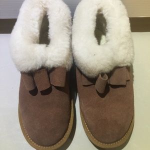 Suede Slipper in Chestnut Color, US Size 8.5